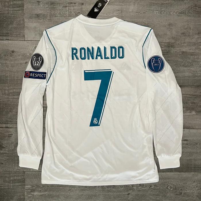 Retro Real Madrid Long-sleeve Home Jersey 2017/18